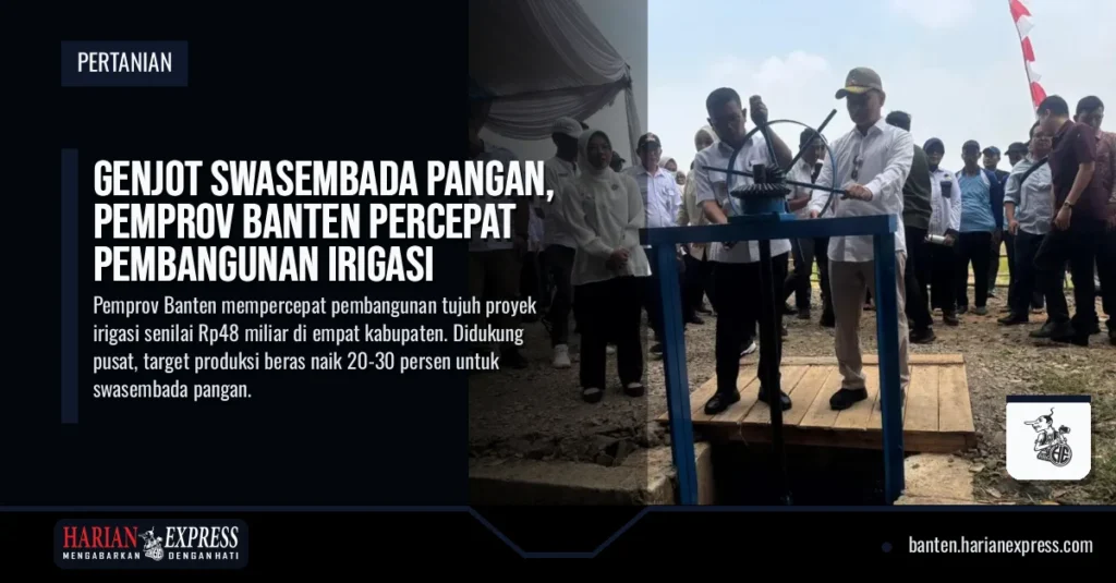 Genjot Swasembada Pangan, Pemprov Banten Percepat Pembangunan Irigasi