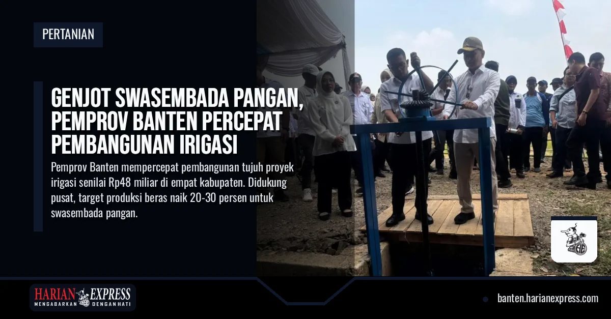 Genjot Swasembada Pangan, Pemprov Banten Percepat Pembangunan Irigasi