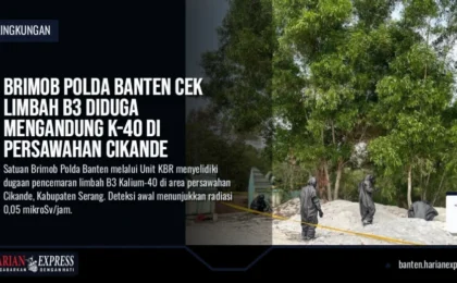Brimob Polda Banten Cek Limbah B3 Diduga Mengandung K-40 di Persawahan Cikande