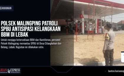 Polsek Malingping Patroli SPBU Antisipasi Kelangkaan BBM di Lebak