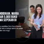 Dorong Pendidikan, Maria Teresa Tebar 5.000 Buku Tulis Selama Sepekan di Tangsel